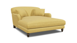 Darlings of Chelsea Evelyn Stylish Yellow Loveseat Chaise Day Bed