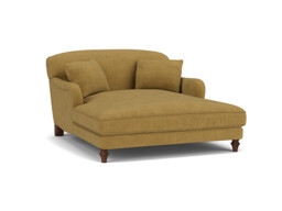 Darlings of Chelsea Evelyn Stylish Yellow Loveseat Chaise Day Bed