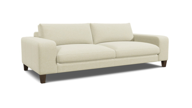 White Chenille 3.5 Seater Sofa - Modern Style Custom Sofa In Stain Resistant Chenille - Kingly Range - image 1