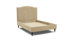 Cream Fabric Double Bed Frame - Traditional Low End With Large Headboard - Avebury Range