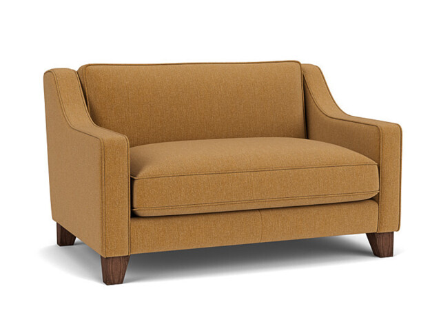 Orange Velvet Loveseat Armchair - Modern Snuggle Cuddler Custom Arm Chair In Stain Resistant Velvet - Banbury Range - image 1