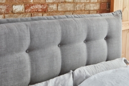 White Chenille Emperor Size Bed Frame - Traditional Low End With Large Headboard In Stain Resistant Chenille - Lyndhurst Range - thumbnail 3