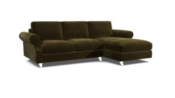 Green 3.5 Seater Corner Sofa - Modern Style Fabric Luxury Premium Corner Sofa - Kendal Range - thumbnail 1