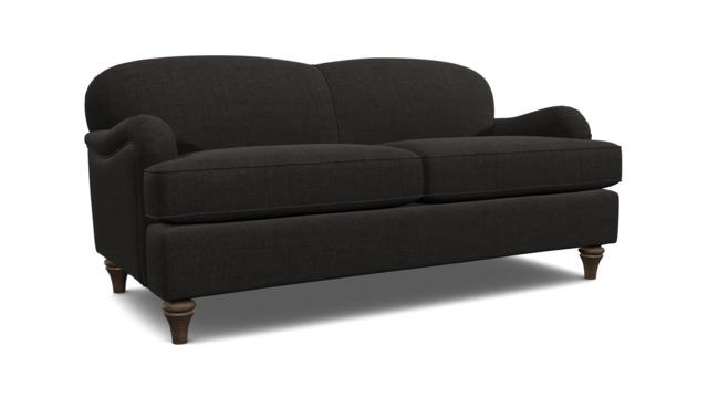 Black Velvet 3.5 Seater Sofa - Traditional Style Custom Sofa In Easy Clean Velvet - Lincoln Range - image 1