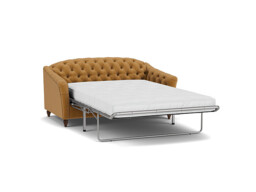 Orange Velvet 3 Seater Sofabed - Traditional Fold Out Custom Sofa Bed In Stain Resistant Velvet - Payton Range