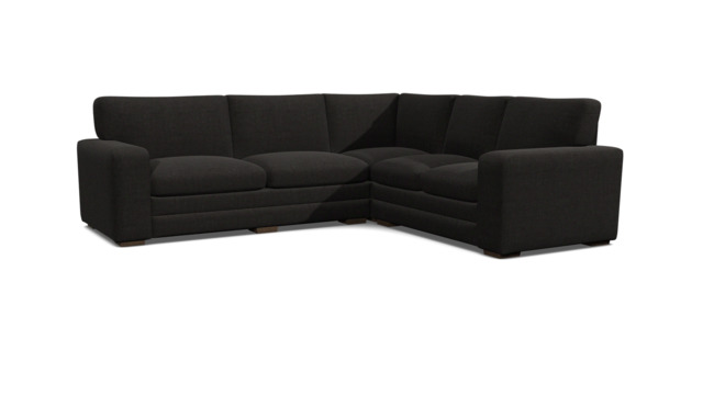 Black Velvet 3X2 Seater Corner Sofa - Modern Style Custom Sofa In Easy Clean Velvet - Sloane Range - image 1