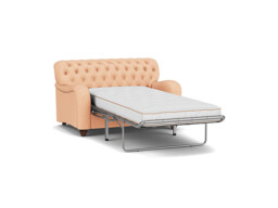 Pink Velvet Loveseat Armchair Sofabed - Traditional Chesterfield Style Single Chair Bed In Stain Resistant Velvet - Bakewell Range - thumbnail 1