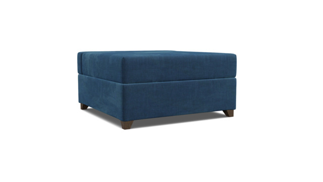 Blue Velvet Footstool Fold Out Bed - Ottoman Pullout Single Bed In Easy Clean Velvet - Barnet Range - image 1