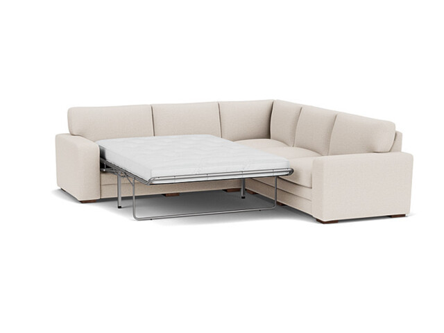 Cream Fabric 3X3 Seater Corner Sofabed - Modern Fold Out Custom Sofa Bed - Sloane Range - image 1