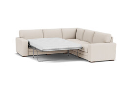 Cream Fabric 3X3 Seater Corner Sofabed - Modern Fold Out Custom Sofa Bed - Sloane Range