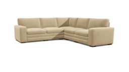 Cream Fabric 3X3 Seater Corner Sofabed - Modern Fold Out Custom Sofa Bed - Sloane Range
