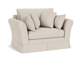 Cream Fabric Loveseat Armchair - Traditional Snuggler Cuddler Custom Arm Chair - Jude Range