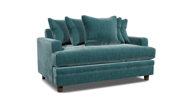 Streatham Scatter Back Loveseat Sofa Bed teal - image 1