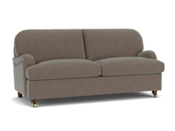 Brown Velvet 3.5 Seater Sofa - Traditional Style Custom Sofa In Easy Clean Velvet - Helston Range - thumbnail 1