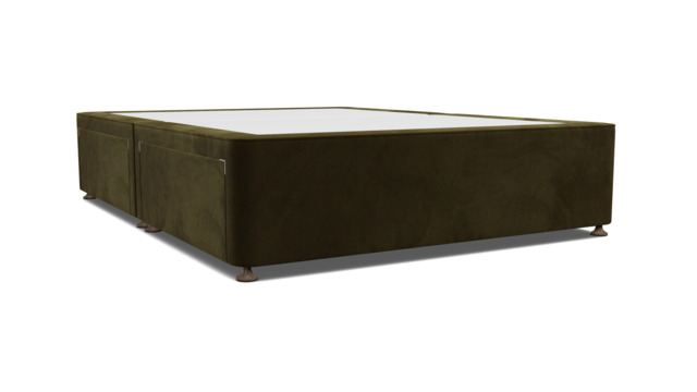 Green Linen King Size Bed Divan - Modern Style Divan Base - Barnsley Range - image 1