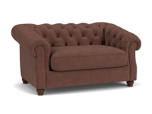 Purple Velvet Loveseat Armchair - Traditional Snuggler Cuddler Custom Arm Chair In Easy Clean Velvet - Wantage Range - image 1