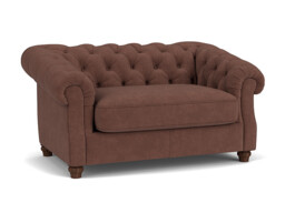 Purple Velvet Loveseat Armchair - Traditional Snuggler Cuddler Custom Arm Chair In Easy Clean Velvet - Wantage Range - thumbnail 1
