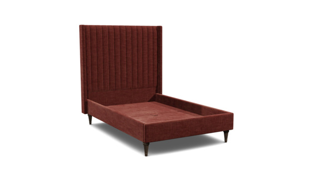 Purple Velvet Double Bed Frame - Modern Style Bed With Headboard In Easy Clean Velvet - Wokingham Range - image 1