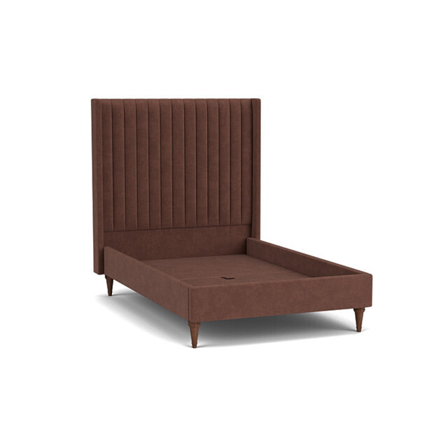 Purple Velvet Double Bed Frame - Modern Style Bed With Headboard In Easy Clean Velvet - Wokingham Range - image 1