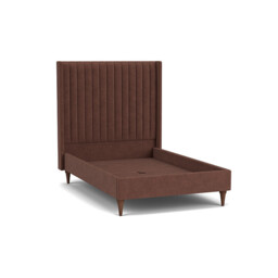 Purple Velvet Double Bed Frame - Modern Style Bed With Headboard In Easy Clean Velvet - Wokingham Range - thumbnail 1