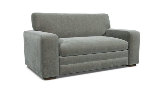 Grey Fabric Loveseat Armchair - Modern Snuggle Cuddler Custom Arm Chair In Easy Clean Fabric - Sloane Range - image 1
