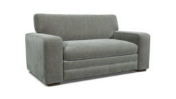 Grey Fabric Loveseat Armchair - Modern Snuggle Cuddler Custom Arm Chair In Easy Clean Fabric - Sloane Range