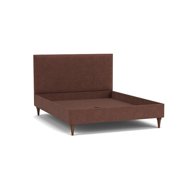 Purple Velvet King Size Bed Frame - Traditional Low End With Large Headboard In Easy Clean Velvet - Yarnmouth Range - image 1