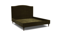 Green Linen Super King Size Bed Frame - Traditional Low End With Large Headboard - Avebury Range - thumbnail 1