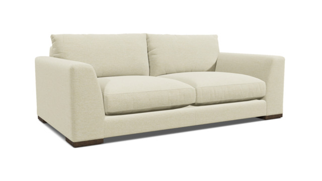 White Chenille 2 Seater Sofa - Modern Style Custom Sofa In Stain Resistant Chenille - Kingston Range - image 1