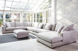 White Chenille 2 Seater Sofa - Modern Style Custom Sofa In Stain Resistant Chenille - Kingston Range - thumbnail 8