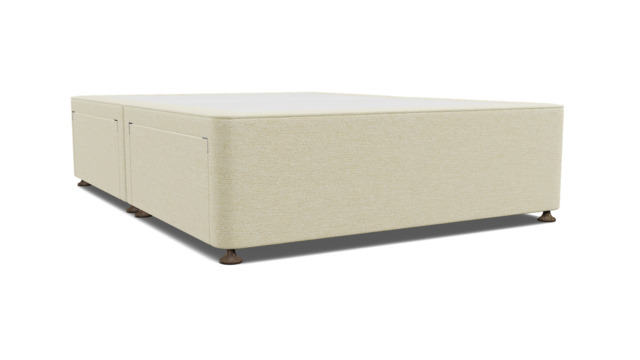 White Chenille Double Bed Divan - Modern Style Divan Base In Stain Resistant Chenille - Barnsley Range - image 1