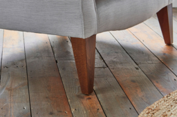 Grey Fabric Wingback Armchair - Traditional Accent Custom Arm Chair In Easy Clean Fabric - Otley Range - thumbnail 6