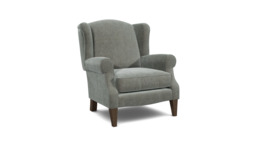 Grey Fabric Wingback Armchair - Traditional Accent Custom Arm Chair In Easy Clean Fabric - Otley Range - thumbnail 1