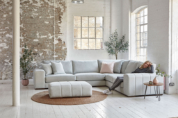 Green Linen 4 Seater Sofa - Modern Scatter Back Custom Sofa Settee - Epping Range - thumbnail 3