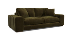 Green Linen 4 Seater Sofa - Modern Scatter Back Custom Sofa Settee - Epping Range - thumbnail 1