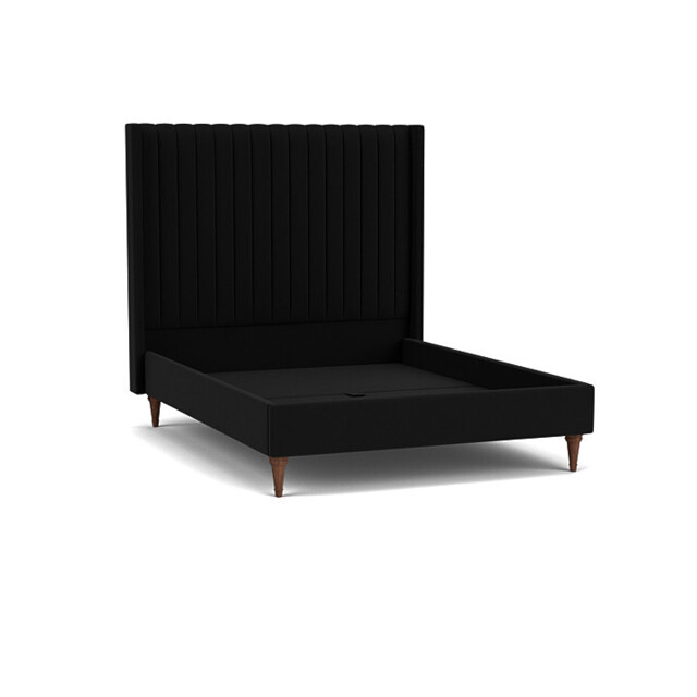 Black Velvet King Size Bed Frame - Modern Style Bed With Headboard In Easy Clean Velvet - Wokingham Range - image 1