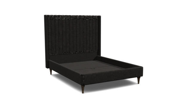 Black Velvet King Size Bed Frame - Modern Style Bed With Headboard In Easy Clean Velvet - Wokingham Range - image 1