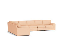Pink Velvet 6X4 Seater Corner Sofa - Modern Style Custom Sofa In Stain Resistant Velvet - Sloane Range - thumbnail 1