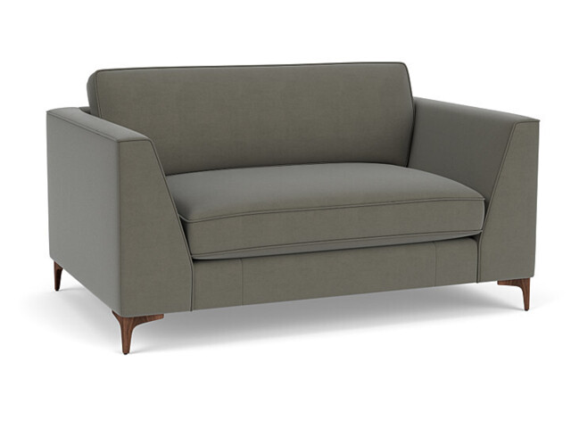 Grey Fabric Loveseat Armchair - Modern Snuggle Cuddler Custom Arm Chair In Easy Clean Fabric - Clapham Range - image 1