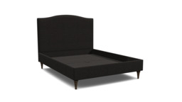 Black Velvet King Size Bed Frame - Traditional Low End With Large Headboard In Easy Clean Velvet - Avebury Range - thumbnail 1