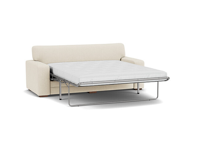 White Chenille 3.5 Seater Sofabed - Modern Fold Out Custom Sofa Bed In Stain Resistant Chenille - Sloane Range - image 1