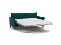 Teal Velvet 3 Seater Sofabed - Modern Fold Out Custom Sofa Bed In Stain Resistant Velvet - Exmouth Range