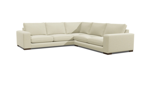 White Chenille 4 Seater Corner Sofa - Modern Style Custom Sofa In Stain Resistant Chenille - Ashdown Range - image 1