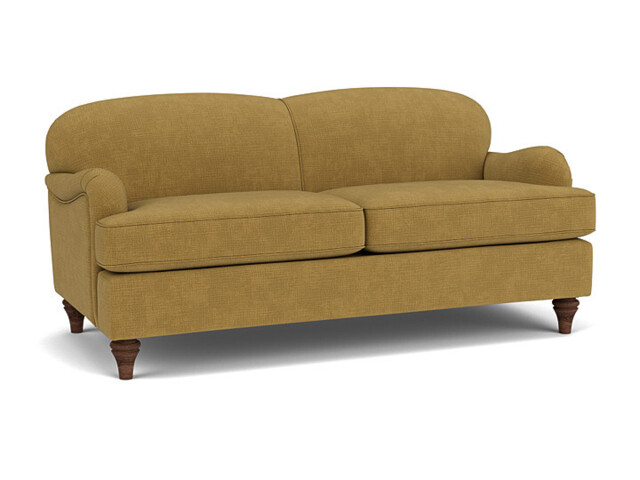 Yellow Velvet 3.5 Seater Sofa - Traditional Style Custom Sofa In Stain Resistant Velvet - Lincoln Range - image 1