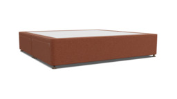 Red Velvet Emperor Size Bed Divan - Modern Style Divan Base In Easy Clean Velvet - Barnsley Range
