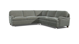Grey Fabric 3.5 Seater Corner Sofa - Traditional Style Custom Sofa In Easy Clean Fabric - Helston Range - thumbnail 1