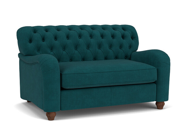 Teal Velvet Loveseat Armchair - Traditional Snuggler Cuddler Custom Arm Chair In Stain Resistant Velvet - Bakewell Range - image 1
