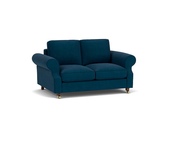 Blue Velvet 2 Seater Sofabed - Traditional Fold Out Custom Sofa Bed In Easy Clean Velvet - Kendal Range - image 1