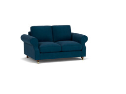 Blue Velvet 2 Seater Sofabed - Traditional Fold Out Custom Sofa Bed In Easy Clean Velvet - Kendal Range