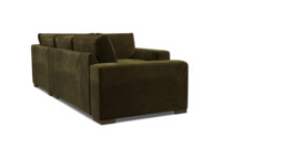 Green Linen 3 Seater Right Corner Sofa - Modern Style Custom Sofa - Ashdown Range - thumbnail 1